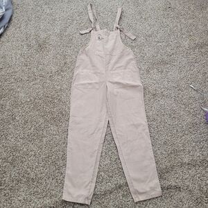 Luvy & Yak Original Dungaree Overalls Organic Cotton Umber Beige Size 2 2R NWT